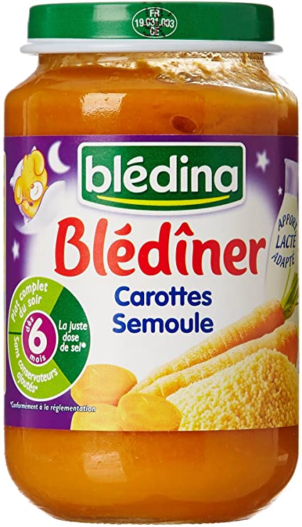 Bledina Pot Carottes Semoule 200g