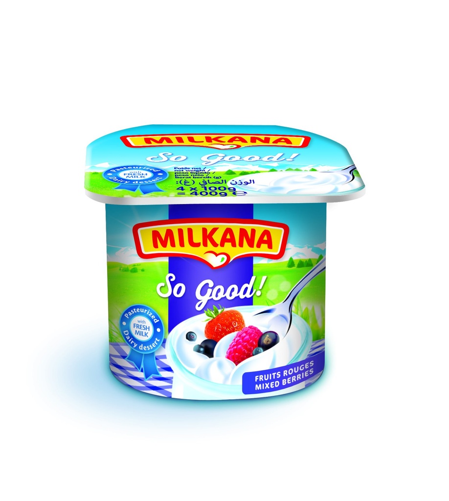 Yaourt Milkana Fraise 4x100g