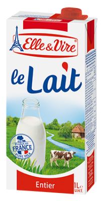 Lait Elle &amp; Vire Entier en carton 1L