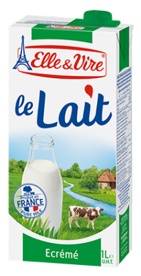 Lait Elle &amp; Vire Ecreme en carton 1L