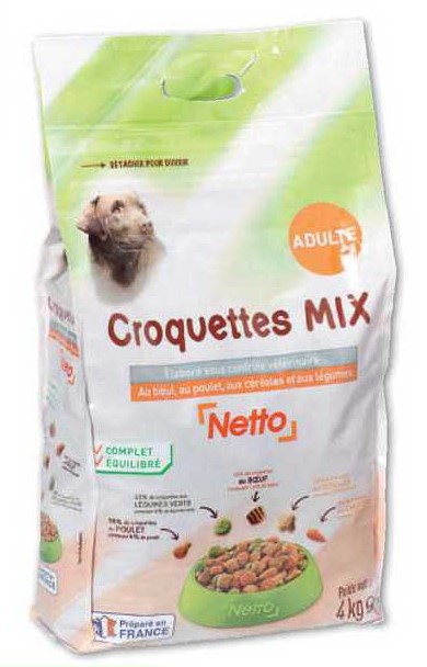 NETTO Croquette Mix Pur Chien Adulte 4kg