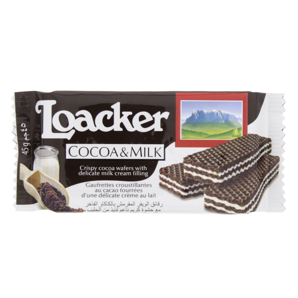 Biscuit Loacker Cocoa &amp; Milk 45g