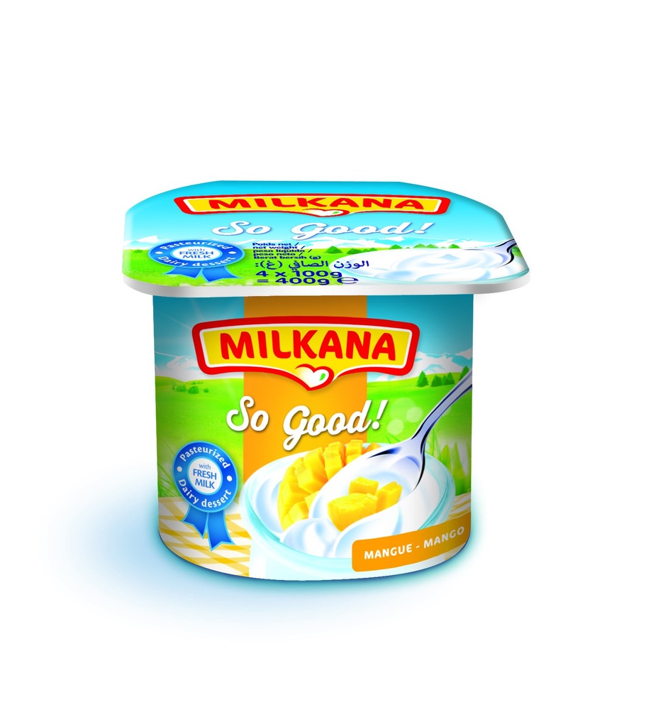 Yaourt Milkana Mangue 4x100g